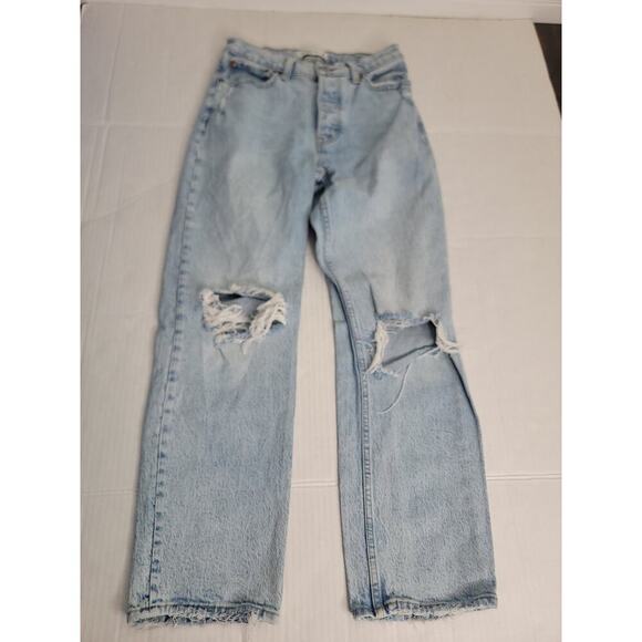 Abercrombie & Fitch Jeans Womens 24 Short The Dad High Rise Straight Button Fly - Picture 2 of 12